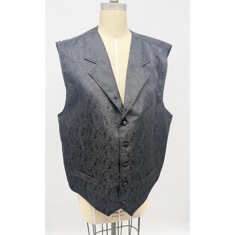 Cody James Men's Black Paisley Vest Size 2XL Formal Western Vest